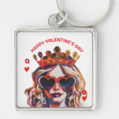 Queen of Hearts Pop Art Spiral Notebook Schlüsselanhänger (Vorne)