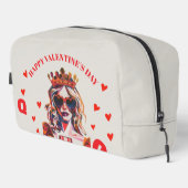 Queen of Hearts Pop Art Spiral  Waschbeutel (Rechte Ecke)