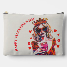 Queen of Hearts Pop Art Spiral  Zubehörtasche