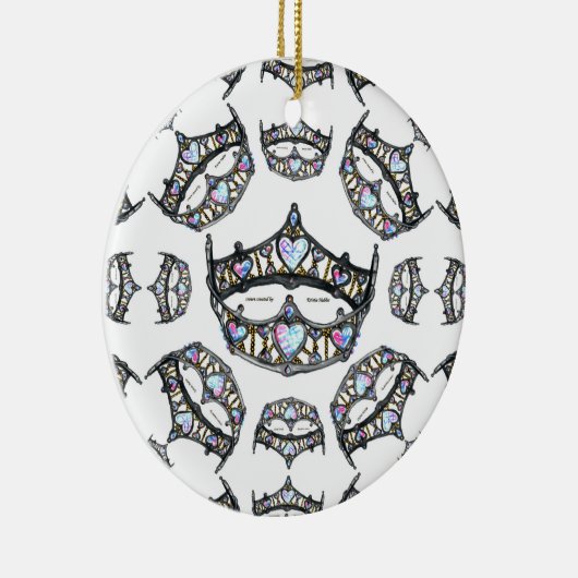 Queen of Hearts Silver Crowns Tiaras white oramen Keramik Ornament (Rechts)
