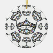 Queen of Hearts Silver Crowns Tiaras white oramen Keramik Ornament (Vorne)