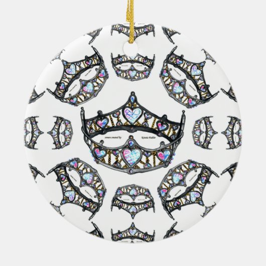 Queen of Hearts Silver Crowns Tiaras white oramen Keramik Ornament (Hinten)