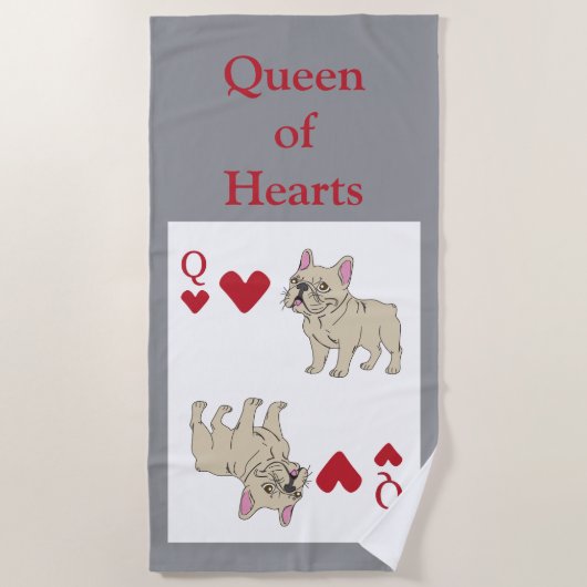 Queen of Hearts Strandtuch (Vorderseite)