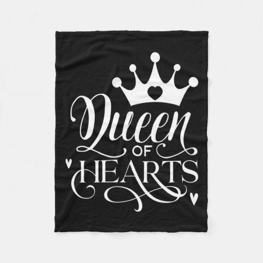 Queen Of Hearts Strong Woman Valentines Day _1  Fleecedecke (Vorderseite)