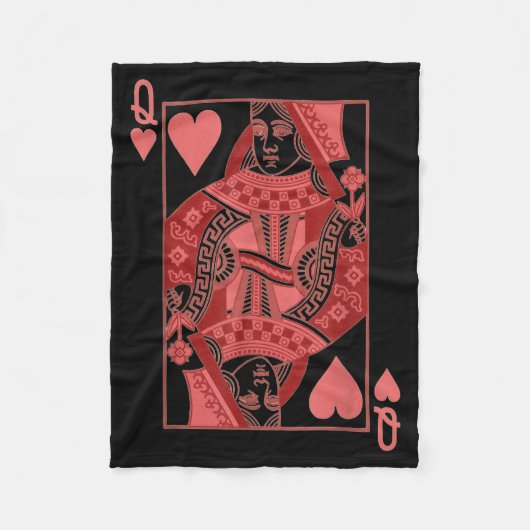Queen Of Hearts Valentines Day Cool V-day Couple M Fleecedecke (Vorderseite)