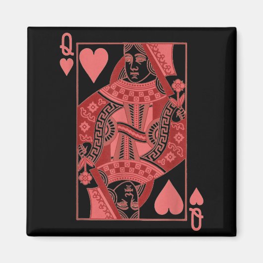 Queen Of Hearts Valentines Day Cool V-day Couple M Magnet (Vorne)