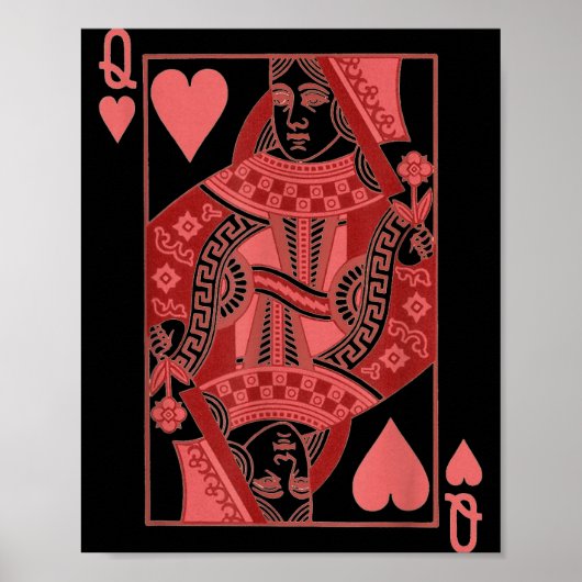 Queen Of Hearts Valentines Day Cool V-day Couple M Poster (Vorne)