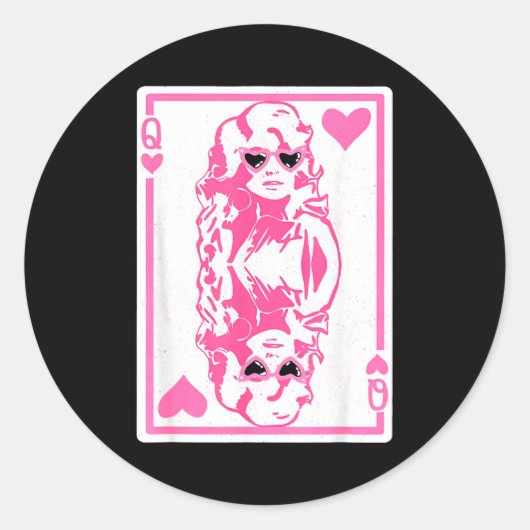 Queen Of Hearts Valentines Day Runder Aufkleber (Vorderseite)