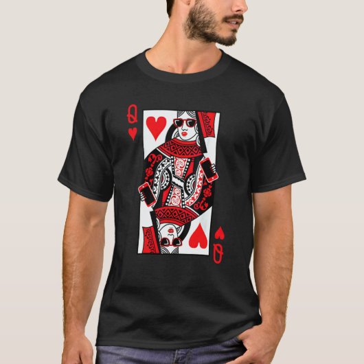 Queen Of Hearts Valentines Matching Couples Valent T-Shirt (Vorderseite)