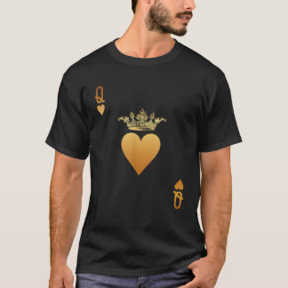 Queen of Hearts Vintag Crown Graving Card T Shi T-Shirt