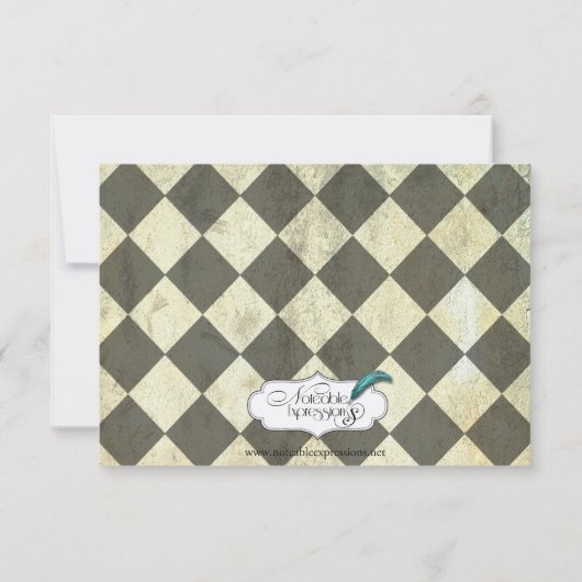 Queen of Hearts Wedding Response Card RSVP Karte (Rückseite)