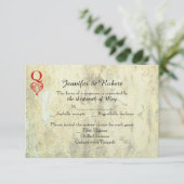 Queen of Hearts Wedding Response Card RSVP Karte (Stehend Vorderseite)