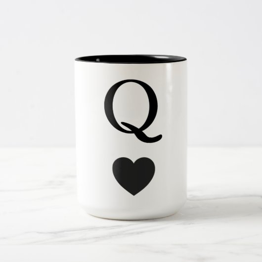 Queen of Hearts Zweifarbige Tasse (Mittel)