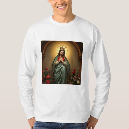 Queen of Heaven Catholic Men's Long Sleeve Tee (Vorderseite)