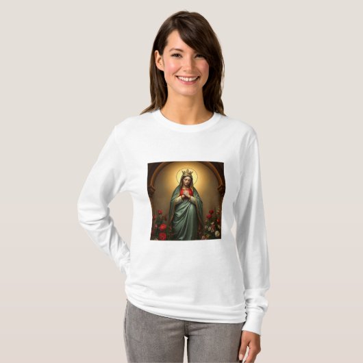 Queen of Heaven Catholic Women's Long Sleeve Tee (Vorne ganz)