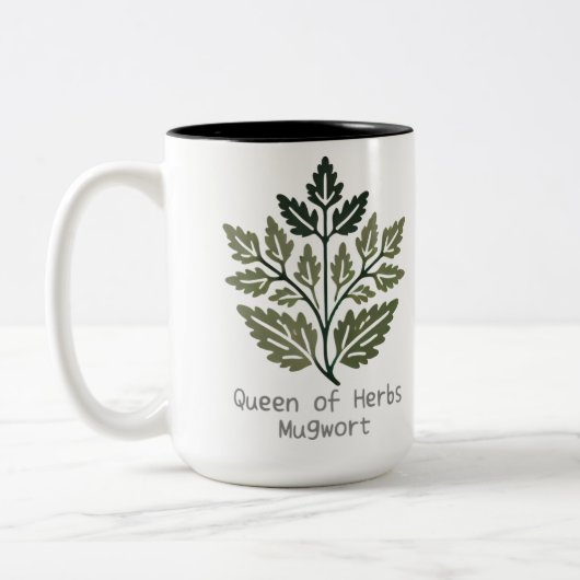 Queen of Herbs Mugwort3 Zweifarbige Tasse (Links)