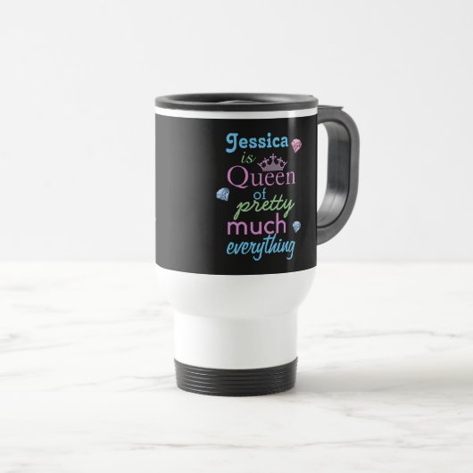 "Queen of Hübsch Much Everything" Reisebecher (VorderseiteRechts)