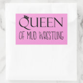 ‚QUEEN of Mud Wrestling‘ Rechteckiger Aufkleber (Tasche)