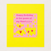 Queen of my heart message on greetings card (Innenseite Aufgefaltet)