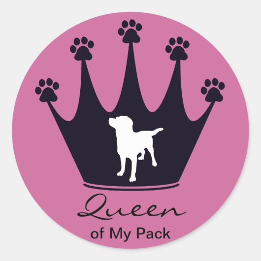 Queen of My Pack Runder Aufkleber (Vorderseite)
