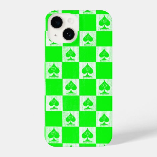 Queen of Spades iPhone Case Green Schachbretts QoS Hülle (Rückseite)