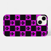 Queen of Spades iPhone Case Hot Pink Schachbretts Hülle (Rückseite (Horizontal))