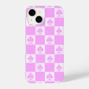 Queen of Spades iPhone Case Niedlich Pink Schachbr 14 Hülle