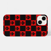 Queen of Spades iPhone Case Red Schachbretts QoS iPhone Hülle (Rückseite (Horizontal))