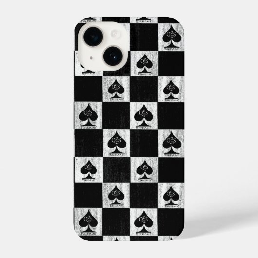 Queen of Spades iPhone Case White Schachbretts QoS iPhone Hülle (Rückseite)