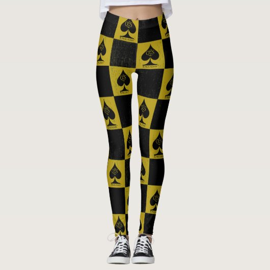 Queen of Spades Leggings Gold Schachbretts QoS Sty (Vorderseite)