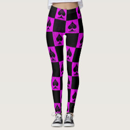 Queen of Spades Leggings Hot Pink Schachbretts QoS