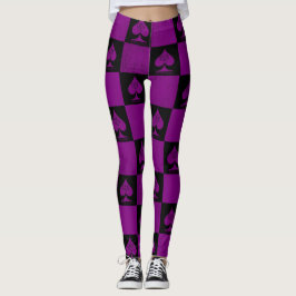 Queen of Spades Leggings Lila Schachbretts QoS Sty