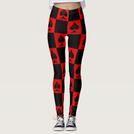 Queen of Spades Leggings Red Schachbretts QoS Styl