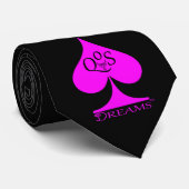 Queen of Spades Neck Tie Magenta Black QoS Dreams Krawatte (Gerollt)