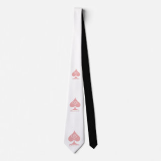 Queen of Spades Neck Tie Pink über die weiße QoS T Krawatte