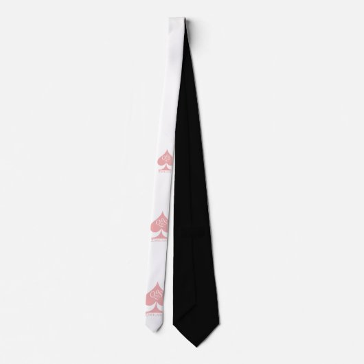 Queen of Spades Neck Tie Pink über die weiße QoS T Krawatte (Rückseite)