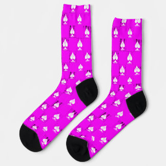 Queen of Spades Socks Hot Pink Checkerboard QoS Socken
