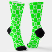 Queen of Spades Socks Niedlich Green Checkerboard Socken (Gewinkelt)