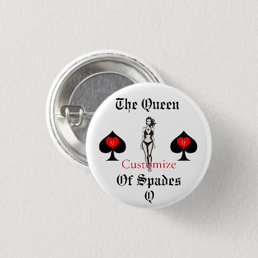 Queen of Spades Tarot Card Thunder_Cove Button (Vorne & Hinten)