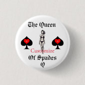 Queen of Spades Tarot Card Thunder_Cove Button (Vorderseite)