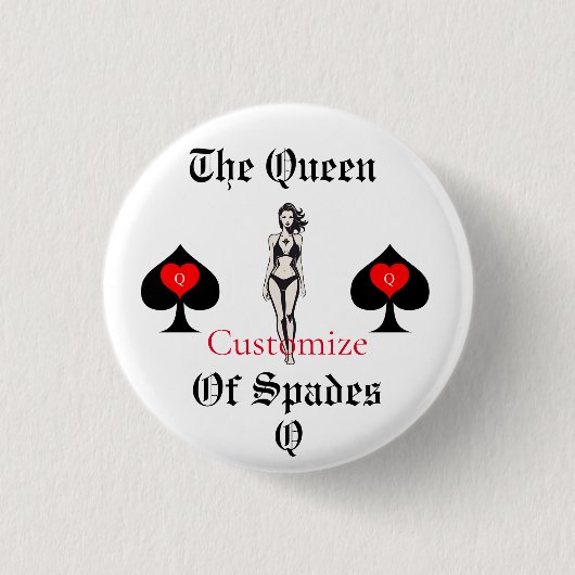 Queen of Spades Tarot Card Thunder_Cove Button (Vorderseite)