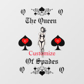Queen of Spades Tarot Card Thunder_Cove Fensteraufkleber (Blatt)