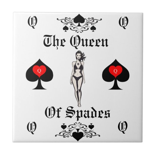 Queen of Spades Tarot Card Thunder_Cove Fliese (Vorderseite)