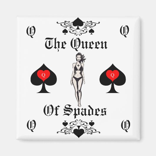 Queen of Spades Tarot Card Thunder_Cove Magnet (Vorne)