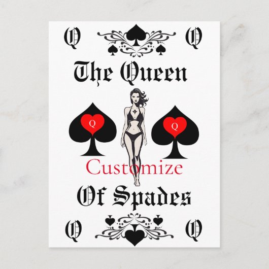 Queen of Spades Tarot Card Thunder_Cove Postkarte (Vorderseite)