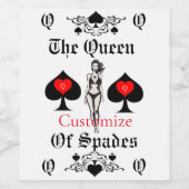 Queen of Spades Tarot Card Thunder_Cove Weinetikett (Einzelnes Label)