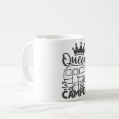 Queen of the Camper Funny Quote Camping Sprichwort Kaffeetasse (Vorderseite Links)