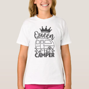 Queen of the Camper Funny Quote Camping Sprichwort T-Shirt