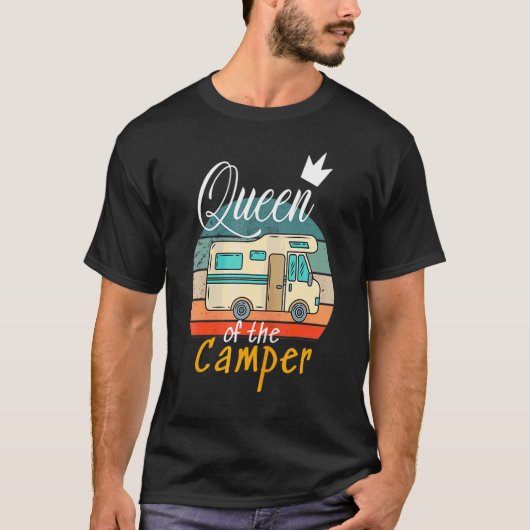 Queen Of The Camper Rv Trailer Outdoor Camping Mot T-Shirt (Vorderseite)