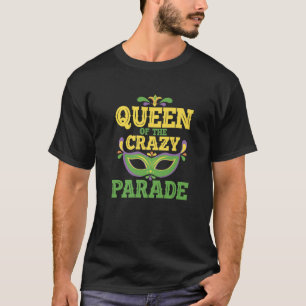 Queen of the Crazy Parade Beads Bling Joker Jester T-Shirt